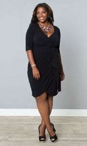 A black wrap dress is awesome choice to look fabulous at the office and a party after work!